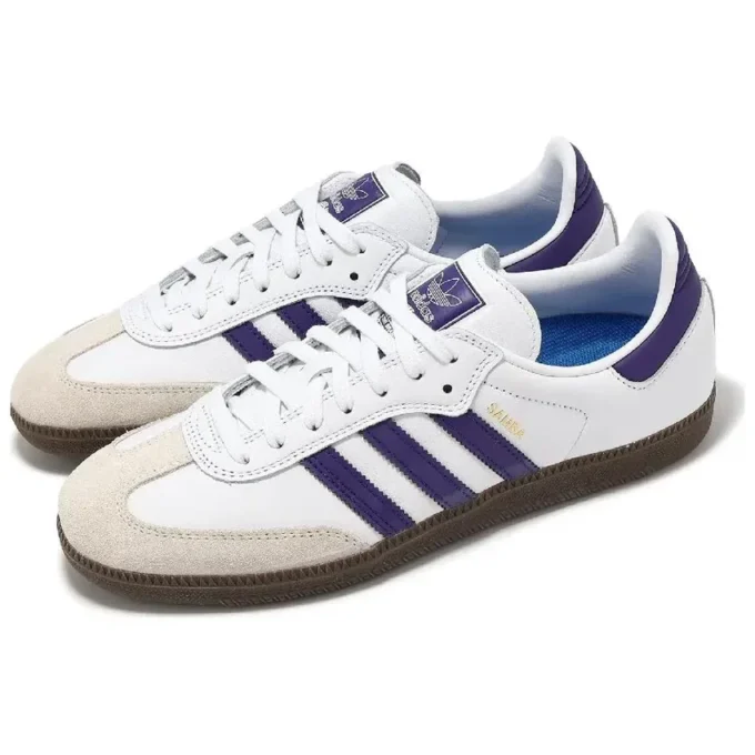 Adidas Samba Adv “Cloud White Collegiate Purple Gold Metallic”