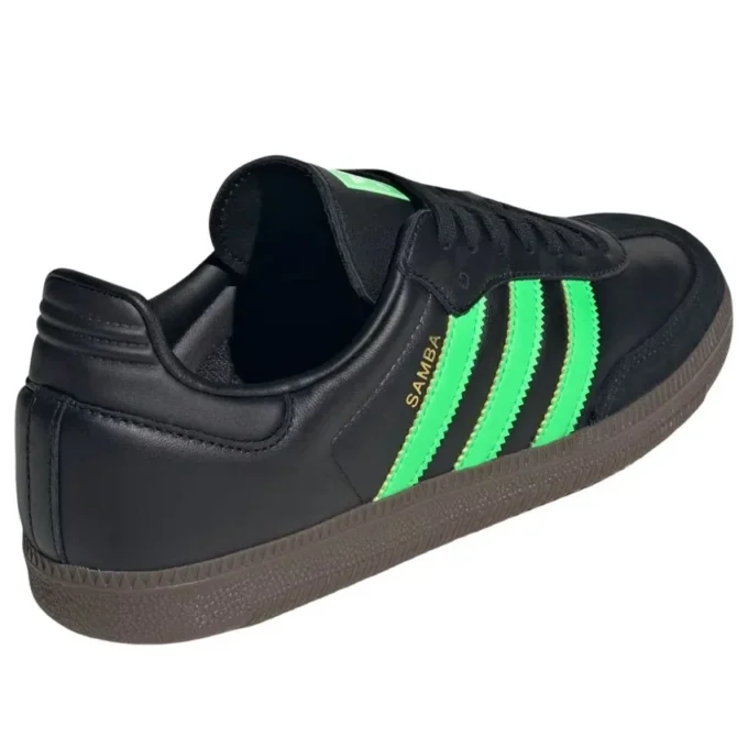 Adidas Samba “Core Black Screaming Green Gum”